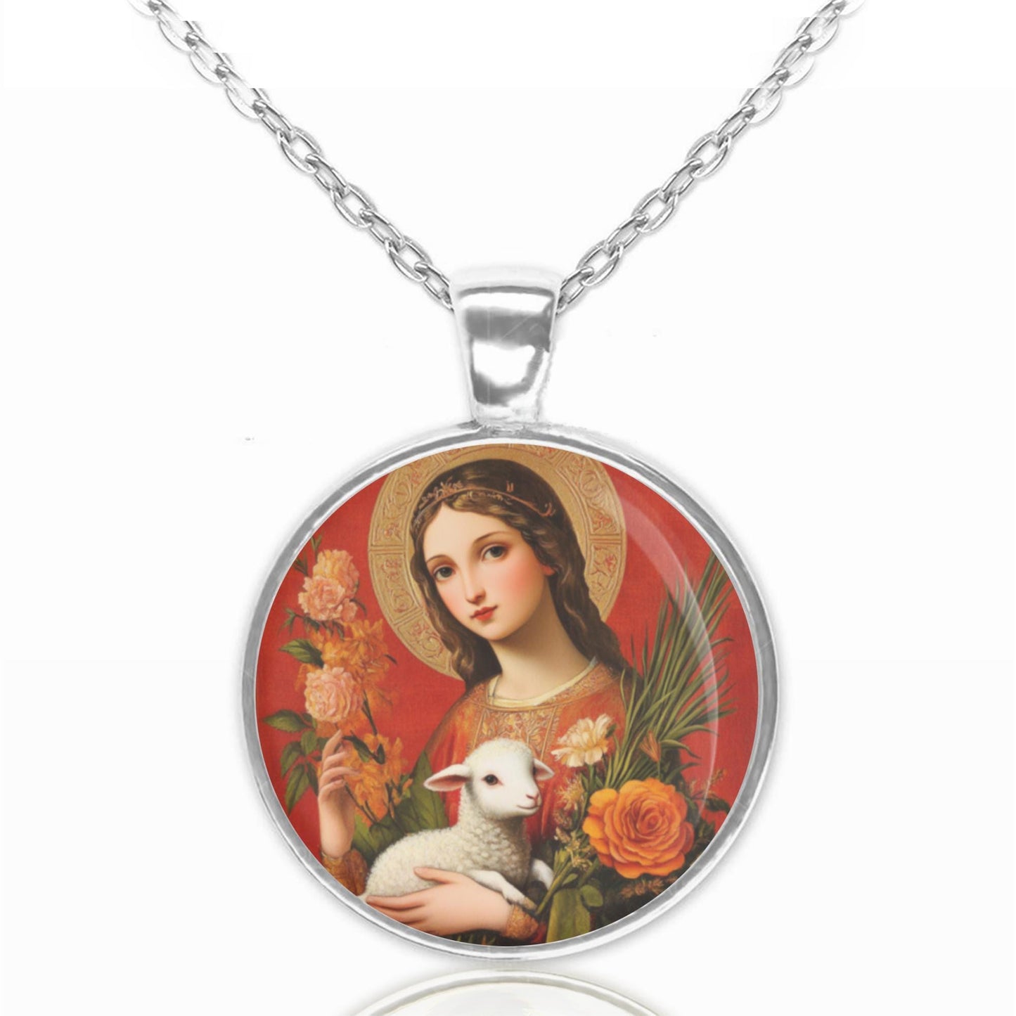 St. Agnes Necklace Medal Pendant