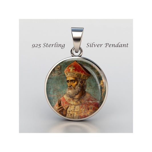 Saint Leo The Great Religious Devotional sterling silver 925 Christian Medal Patron Pendant