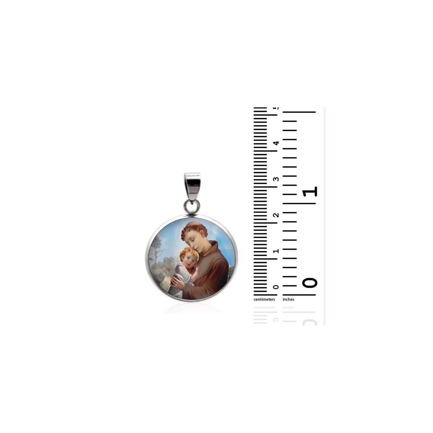 Saint Anthony Of Padua with Baby Jesus Religious Christian sterling silver 925 Christian Medal Patron