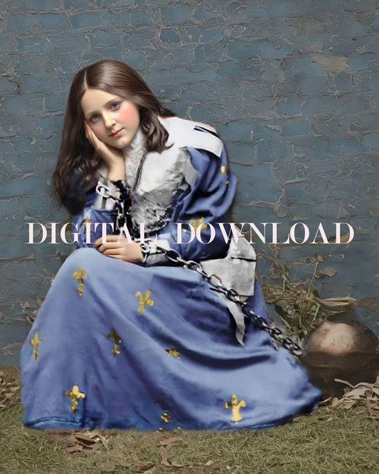 St. Therese of Lisieux dressed as St. Joan of Arc  Art Digital Image  Print image 0