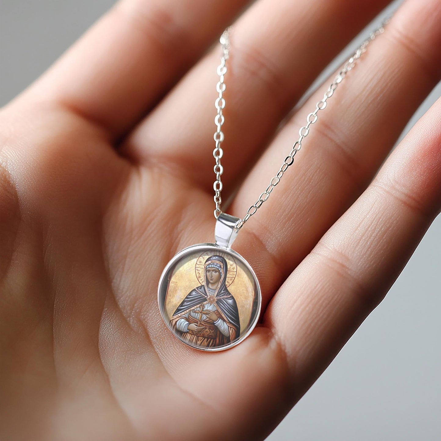 St. Priscilla / Prisca  - Patron Saint Medal Pendant Necklace