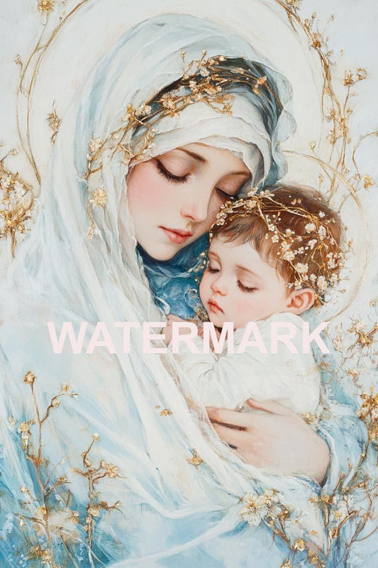 Holy Mother with Baby Jesus Digital Image image 0