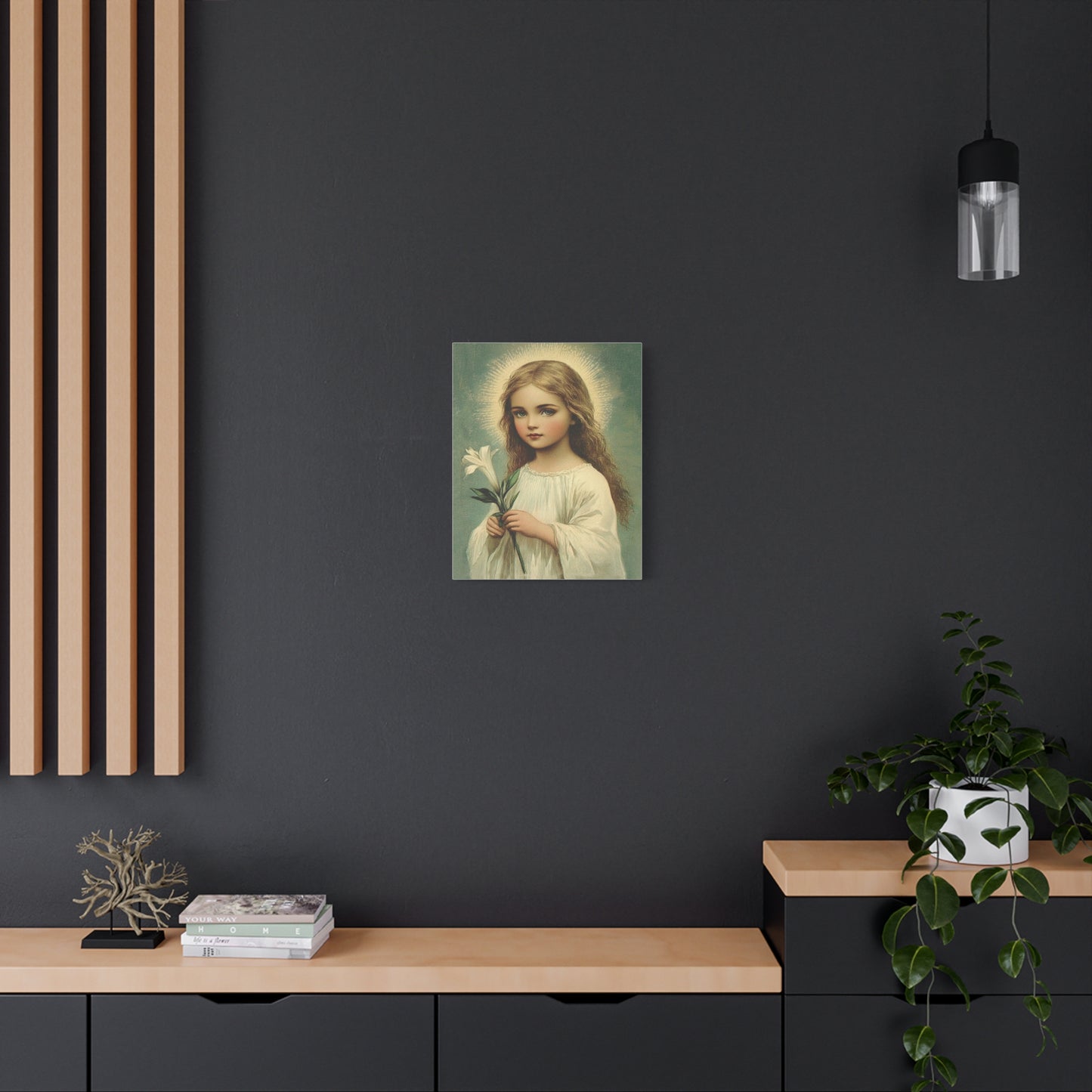 Child Mary Catholic Canvas Wall Art, Christian Decor