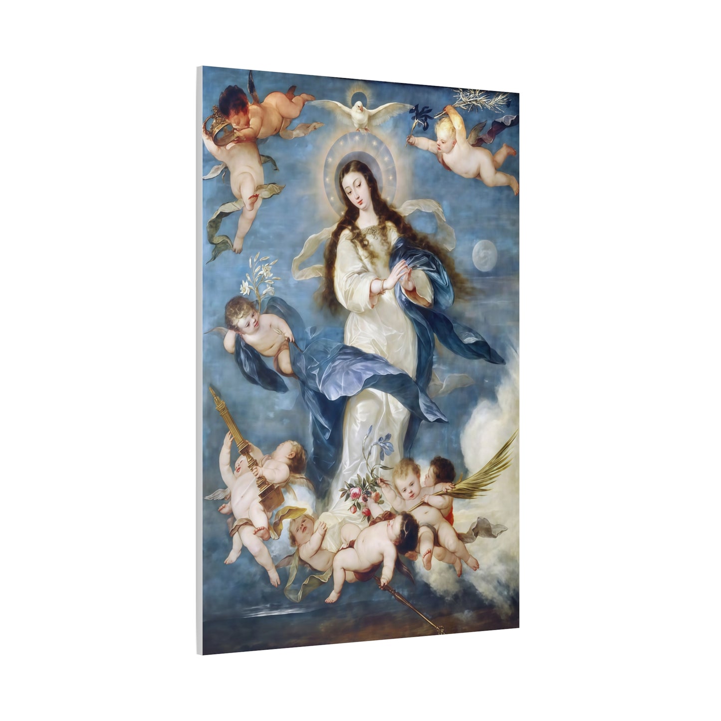 Ready To Hang - Mother Mary Immaculate Conception Catholic Canvas Wall Art, Christian Decor Our Lady