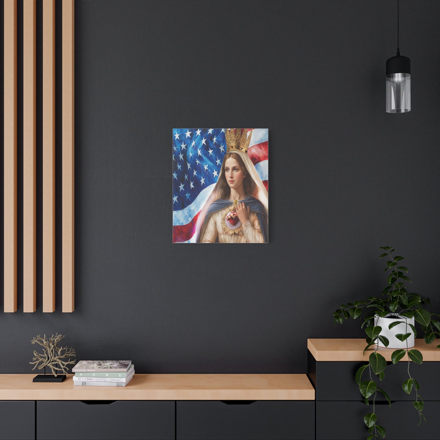 Ready to Hang - Mary Our Lady of America Catholic Canvas Wall Art, Christian Decor