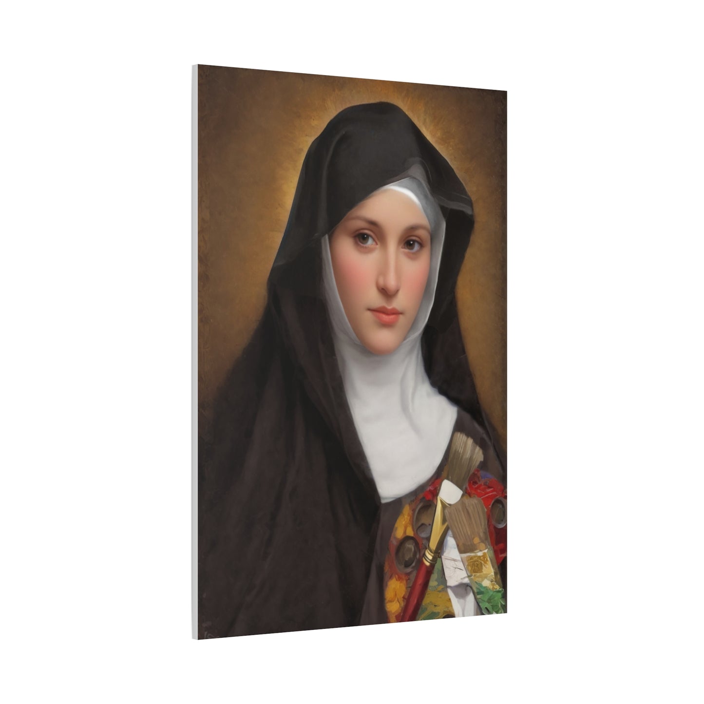 St. Catherine of Bologna Catholic Canvas Wall Art, Christian Decor
