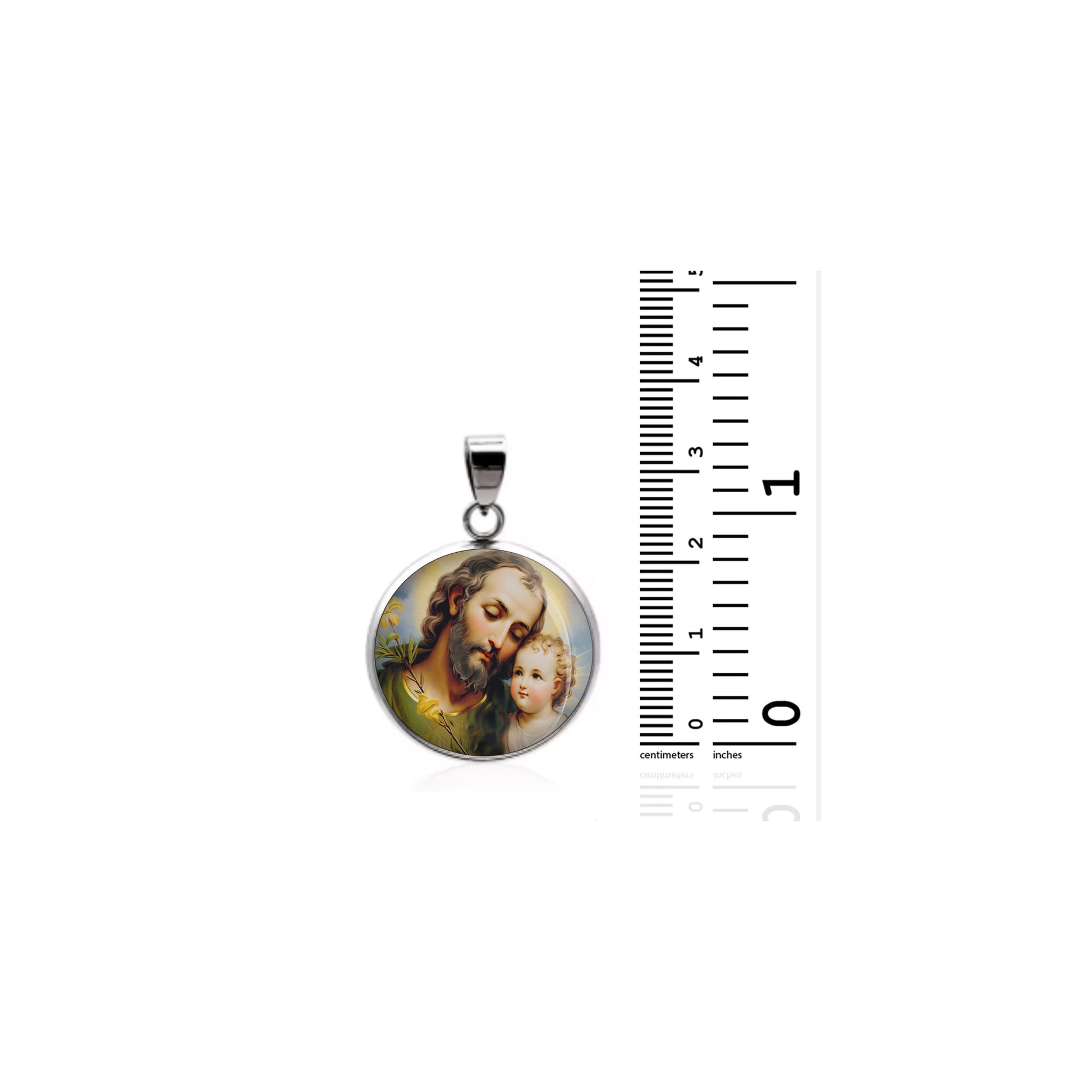 Saint Joseph Catholic sterling silver 925 Christian Medal Patron Pendant image 1