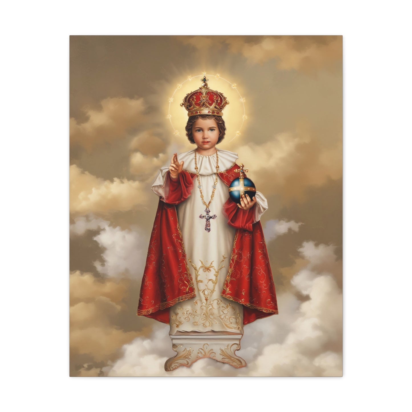 Infant Jesus of Prague Catholic Canvas Wall Art, Christian Decor