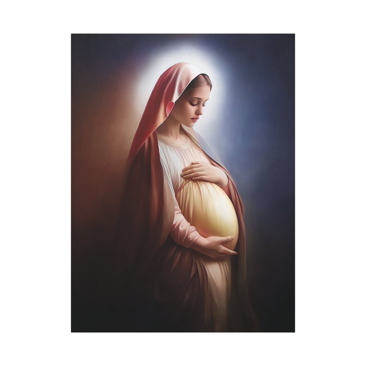 Ready To Hang - Pregnant Mother Mary Catholic Canvas Wall Art, Christian Decor