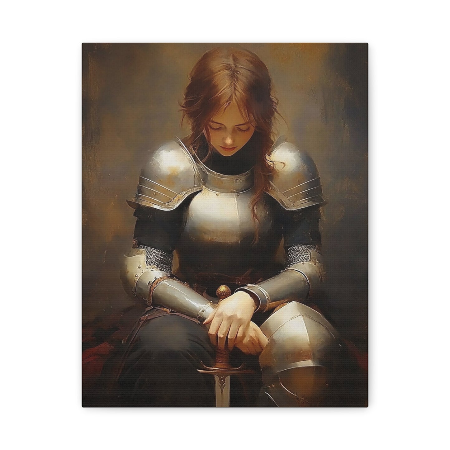 St. Joan of Arc Patron Catholic Canvas Wall Art, Christian Decor