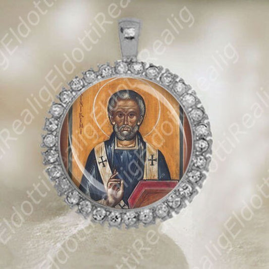 Saint Remigius, Remy or Remi Medal Orthodox Patron Religious Silver Pendant NEW