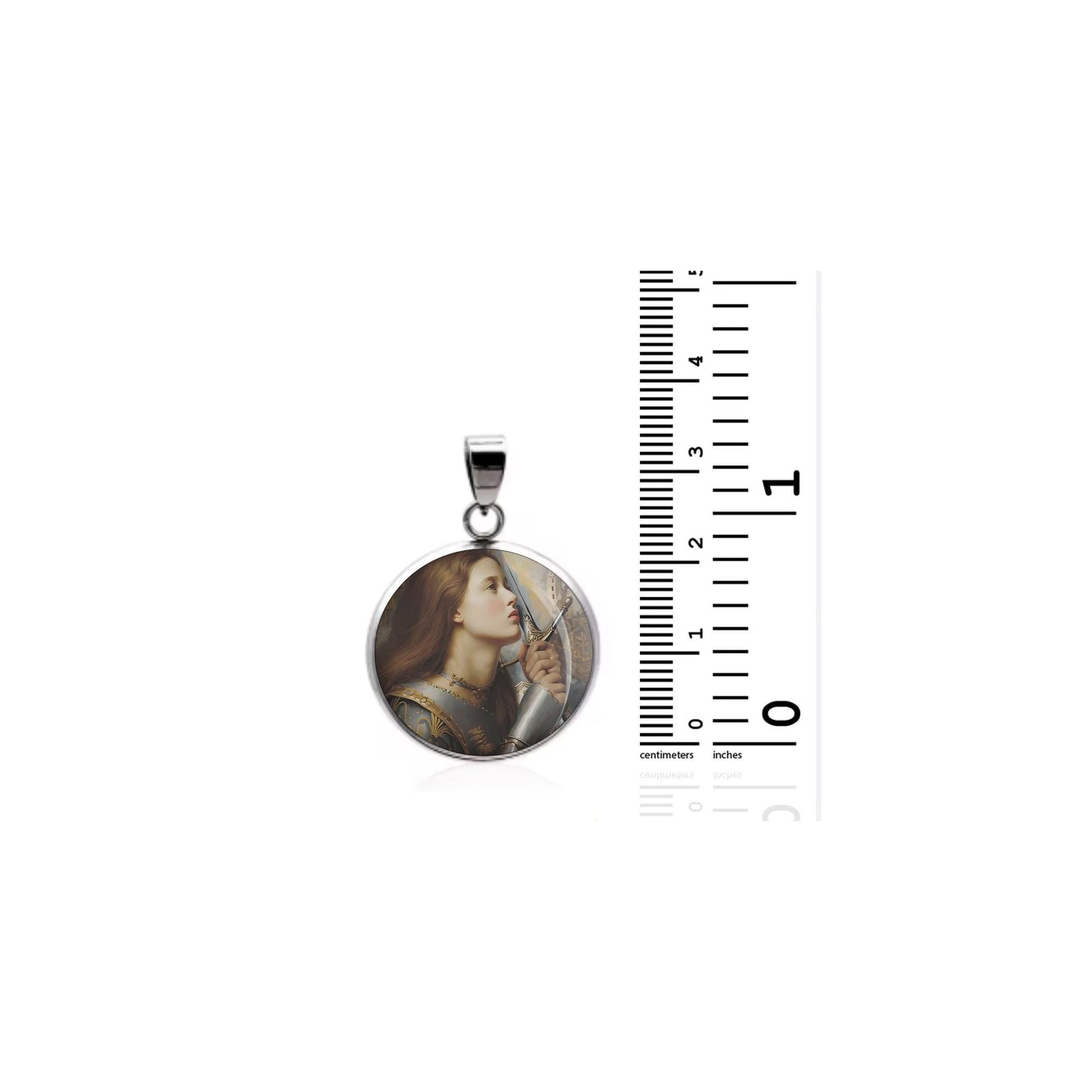 Saint Joan Arc Kisses The Sword Liberation Religious Devotional sterling silver 925  Medal