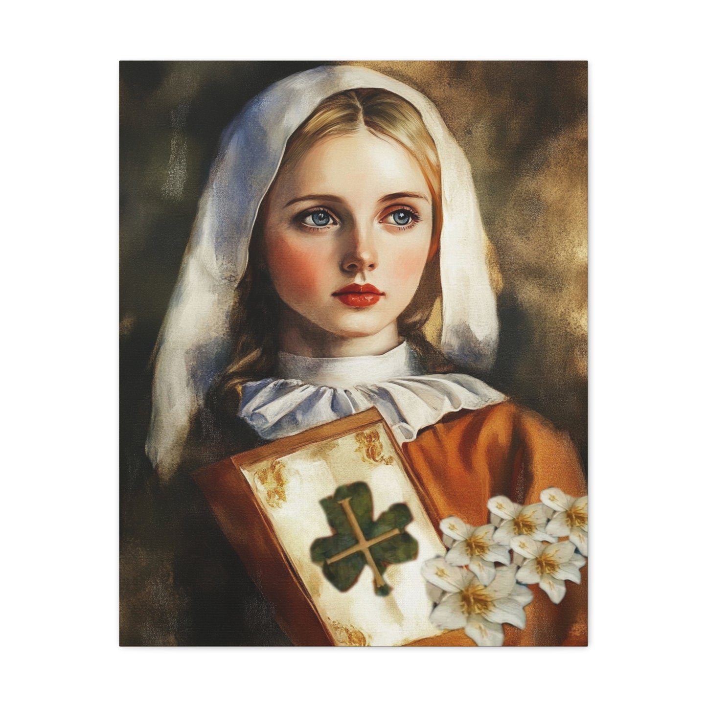 St. Dymphna Catholic Canvas Wall Art, Christian Decor