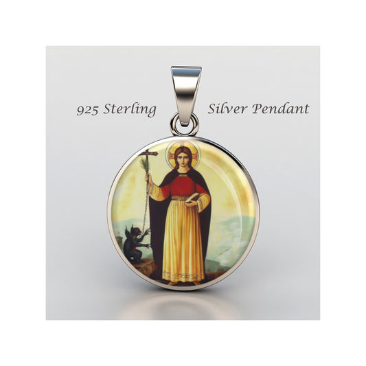 Saint Juliana Of Nicomedia Catholic sterling silver 925 Christian Medal Patron image 0