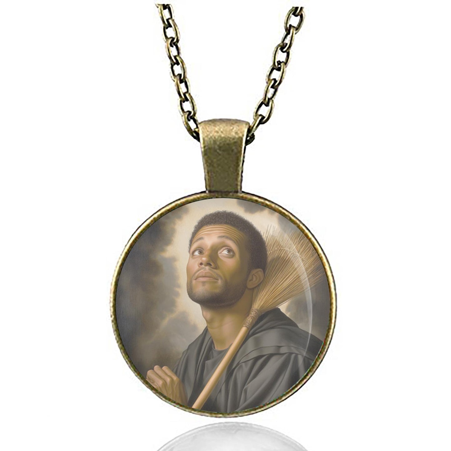 St Martin de Porres Catholic Necklace. Patron Saint Christian Medal Pendant NEW