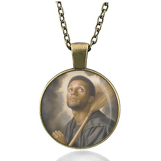 St Martin de Porres Catholic Necklace. Patron Saint Christian Medal Pendant NEW
