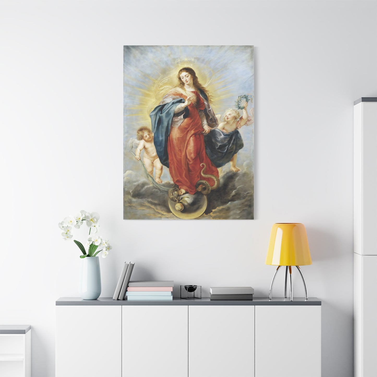 Ready To Hang - Mother Mary Immaculate Conception Catholic Canvas Wall Art, Christian Decor Our Lady