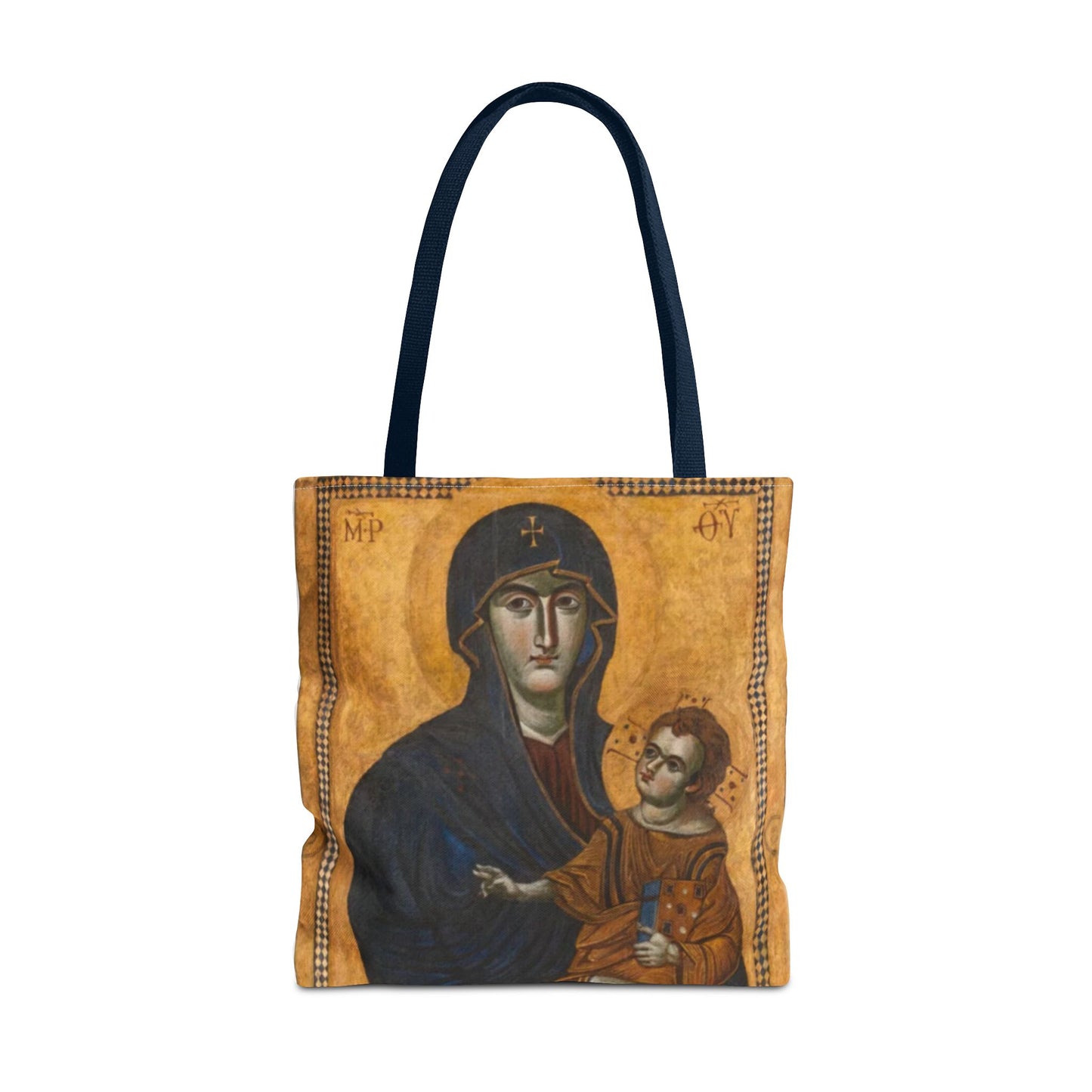 Salus Populi Romani Floral Tote Bag | Catholic Eco-Friendly Shopper | Gift for Spirituality Lovers