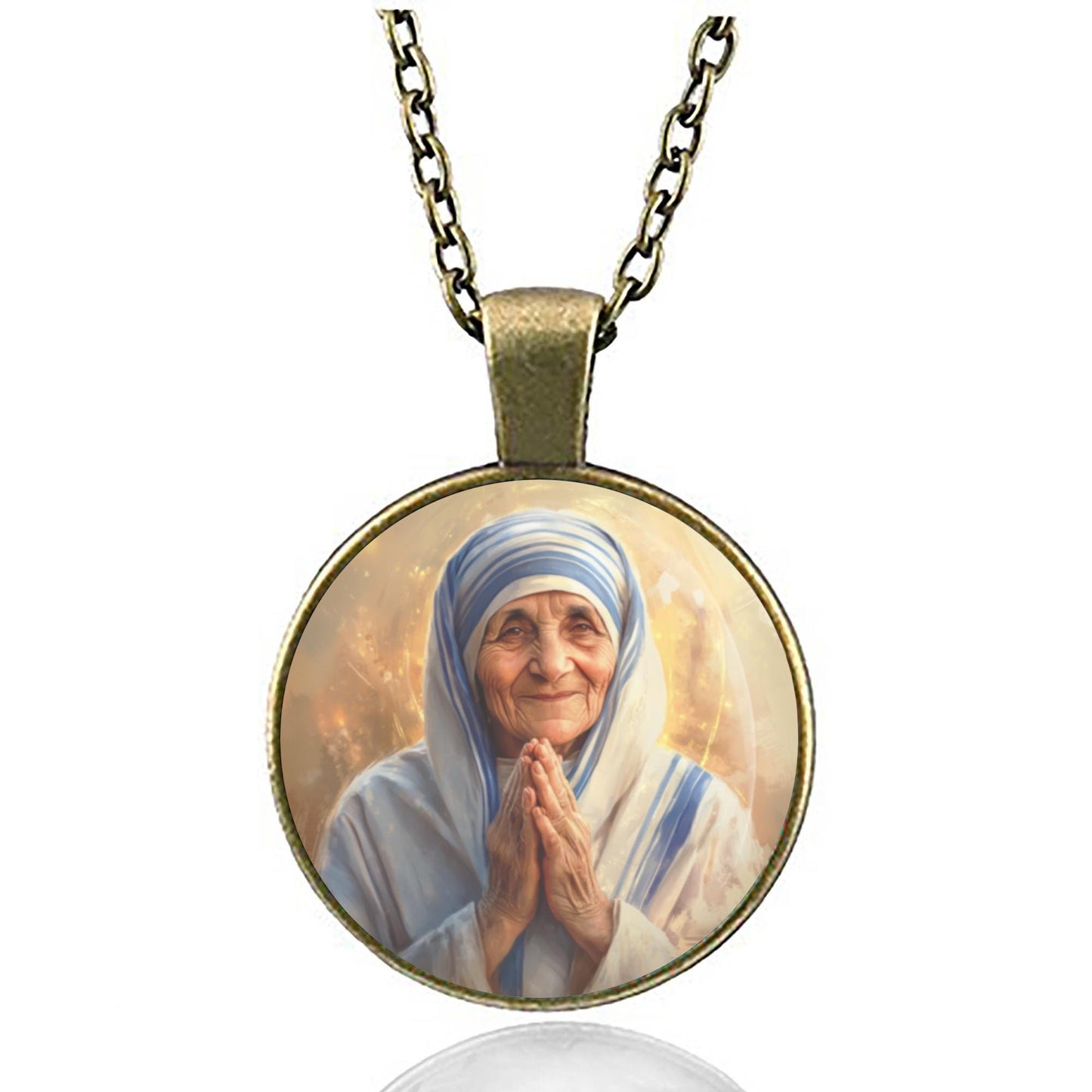 Mother Teresa Necklace | Religious Pendant Teresa of Calcutta Medal