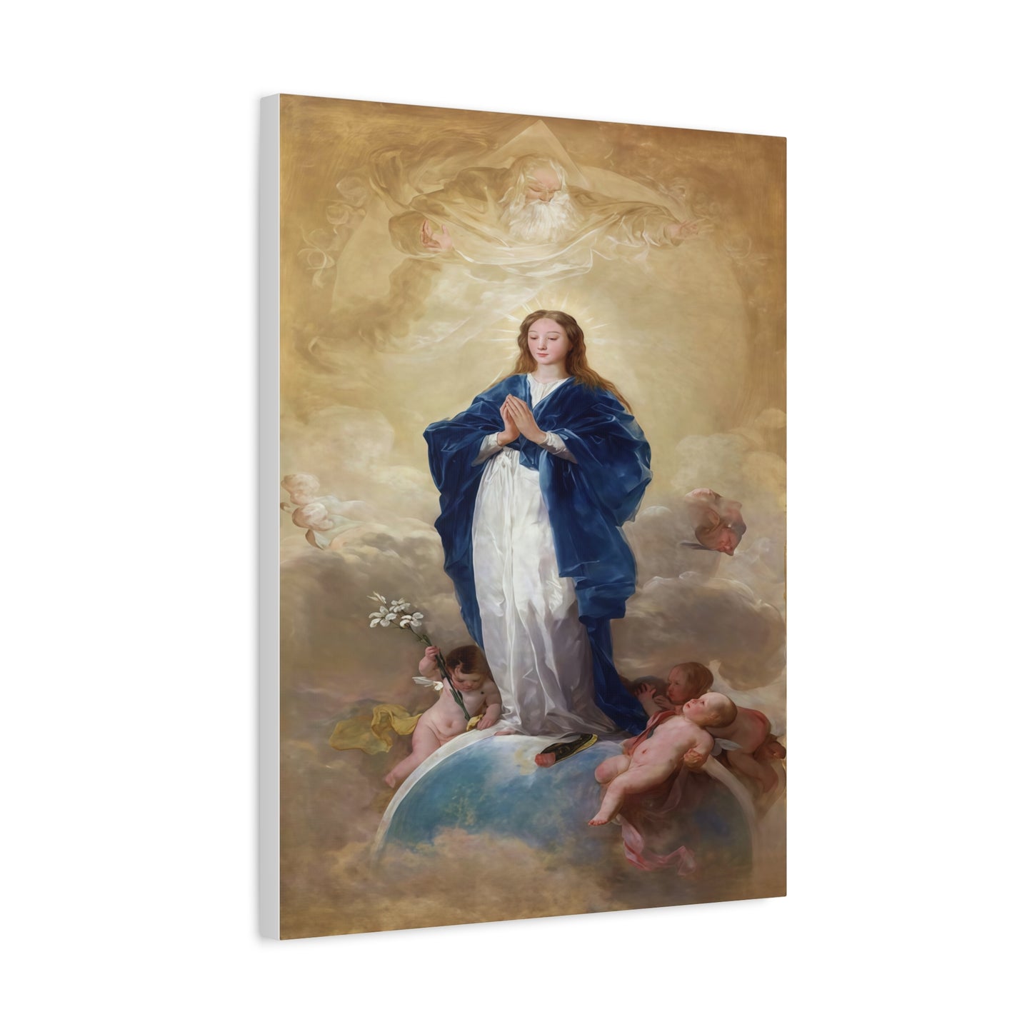 Ready To Hang - Mother Mary Immaculate Conception Catholic Canvas Wall Art, Christian Decor