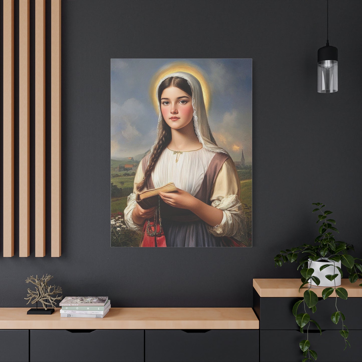 St. Genevieve Catholic Canvas Wall Art, Christian Decor