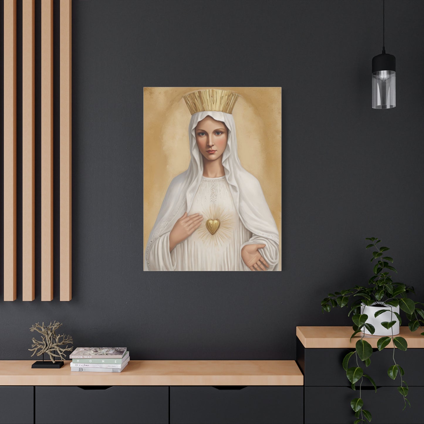 Our Lady Mother Mary Beauraing Canvas Print, Catholic Decor Wall, Gift Religious Christian