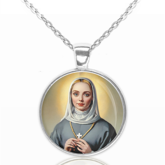 St. Virginia Bracelli Necklace Catholic Saint Pendant Medal image 0