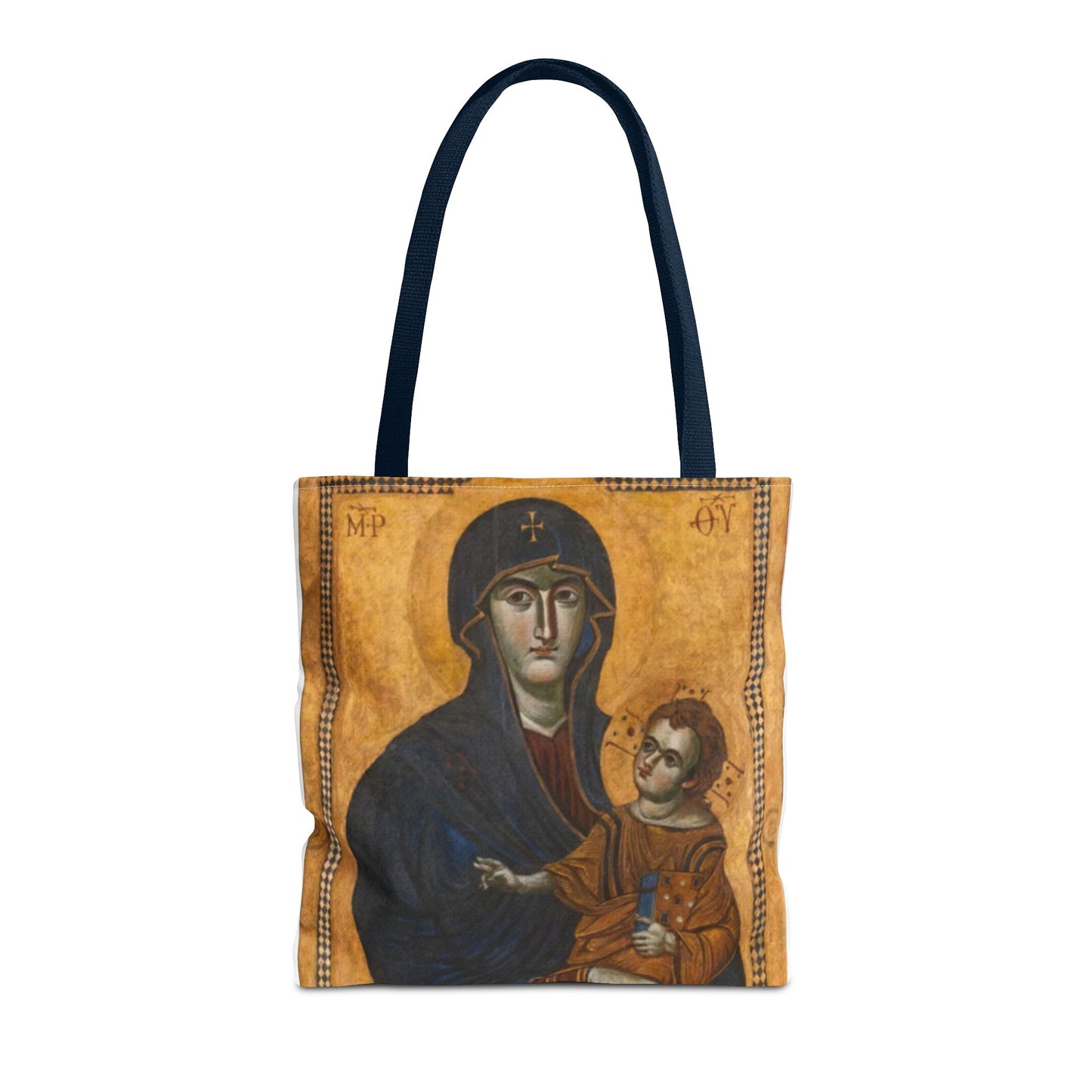 Salus Populi Romani Floral Tote Bag | Catholic Eco-Friendly Shopper | Gift for Spirituality Lovers