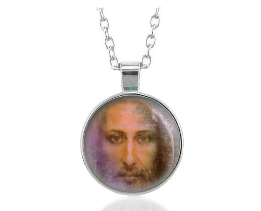 Jesus Holy Face Catholic Medal Round Pendant Jewelry Necklace