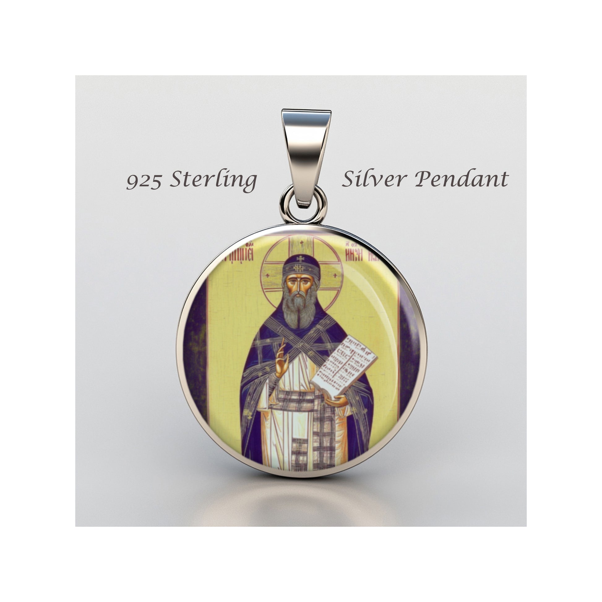 Saint Mark Bishop Of Ephesus Catholic sterling silver 925 Christian Medal Patron image 0