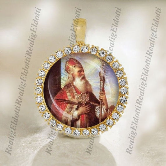 St. Adalbert of Prague Saint Christian Catholic Gold Tone Medal Charm Pendant