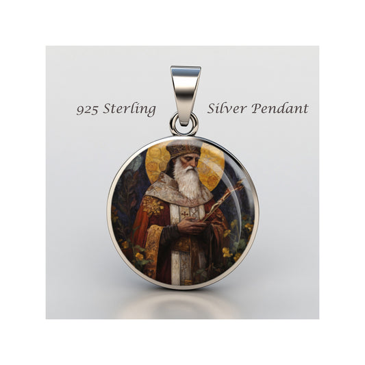 Saint Paphnutius Of Thebes Catholic sterling silver 925 Christian Medal Patron image 0