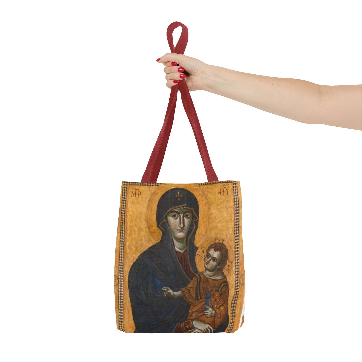 Salus Populi Romani Floral Tote Bag | Catholic Eco-Friendly Shopper | Gift for Spirituality Lovers