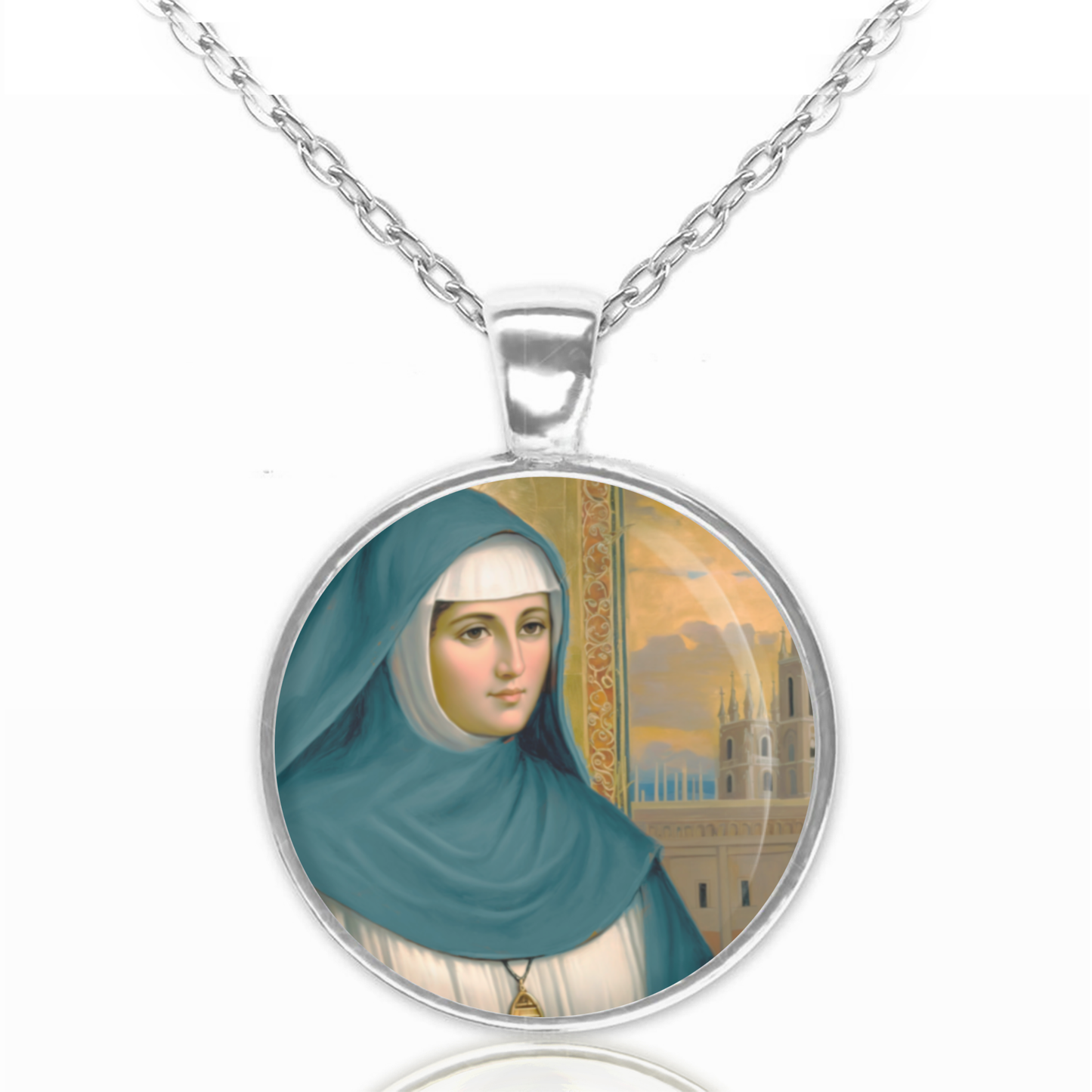 St. Carmen Salles Y Barangueras Necklace Catholic Saint Pendant Medal image 0