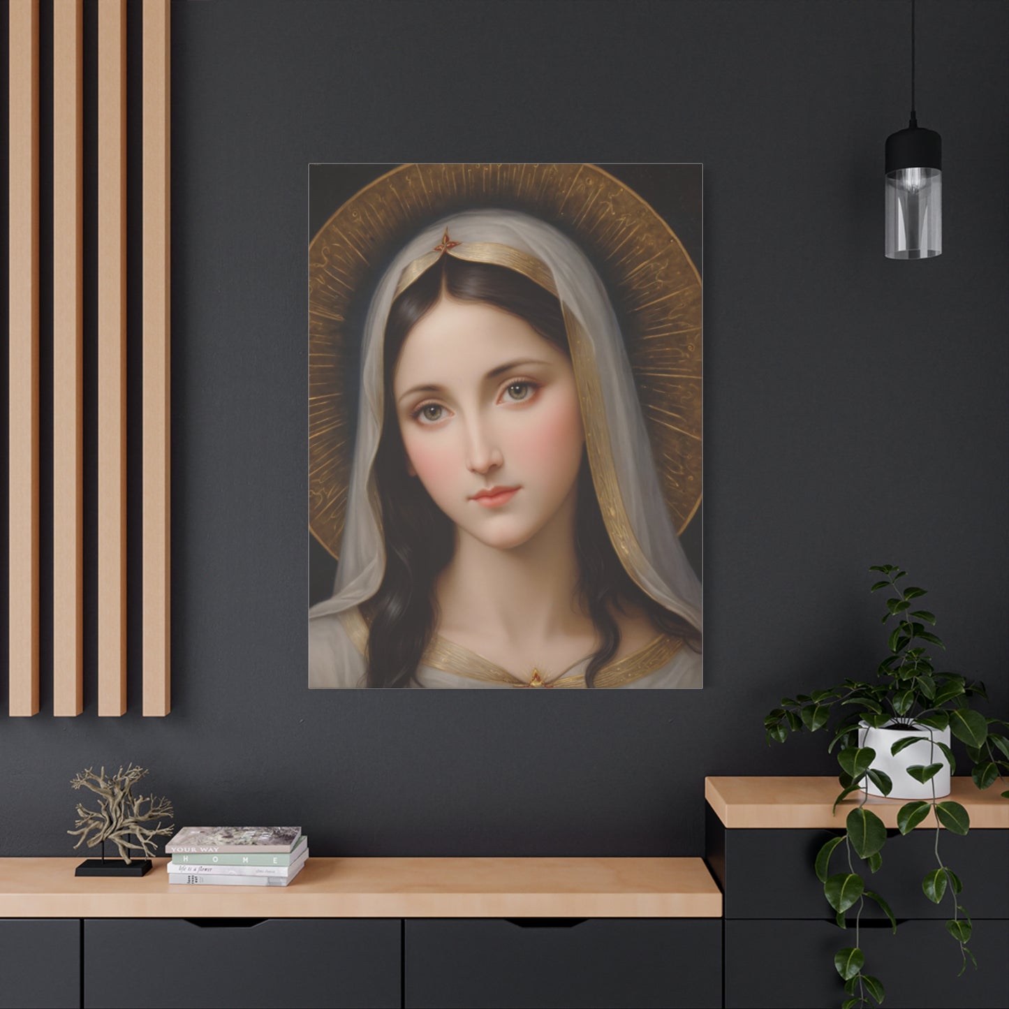 Our Blessed Lady Holy Mary Catholic Canvas Wall Art, Christian Decor