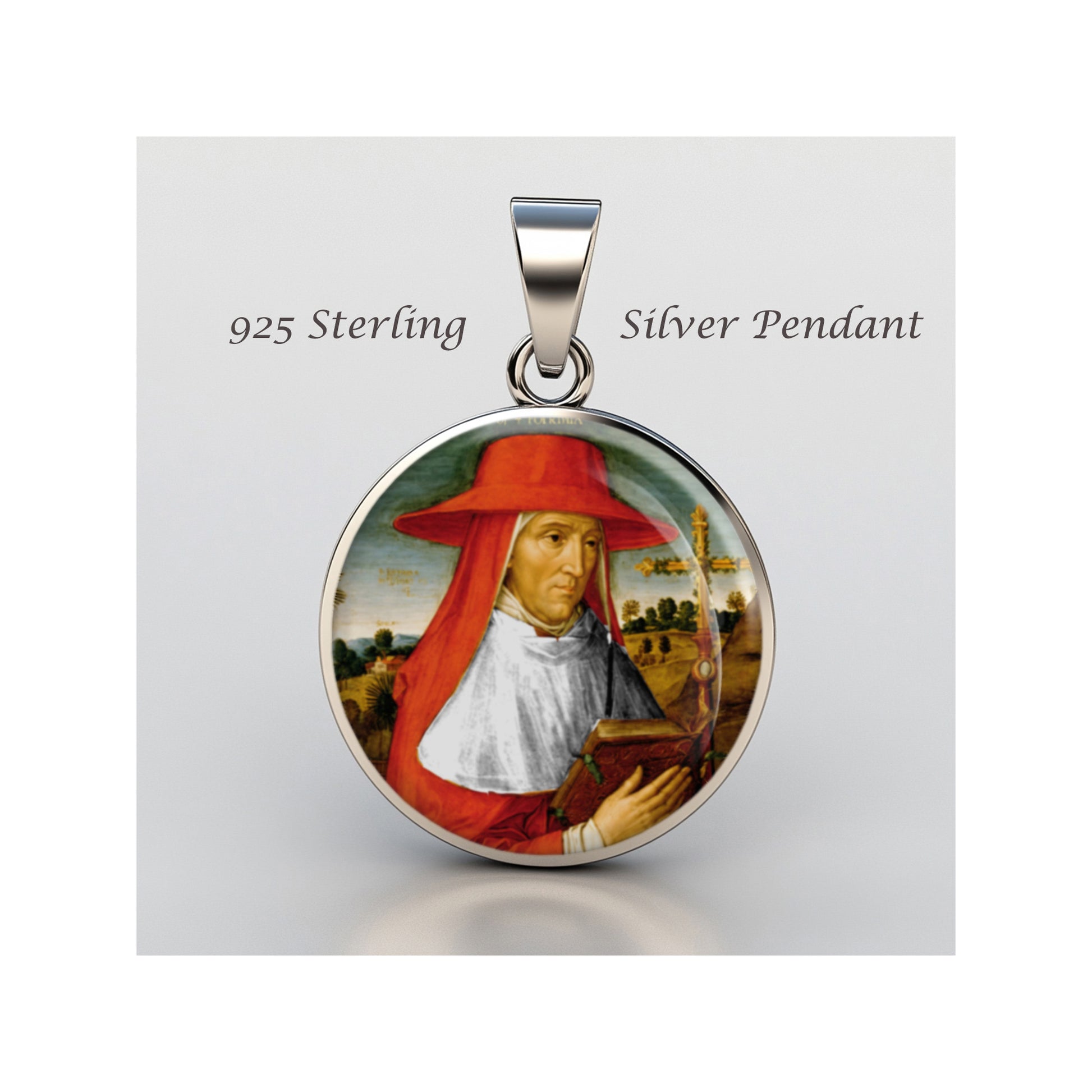 Saint Erasmus Of Formia Catholic sterling silver 925 Christian Medal Patron image 0