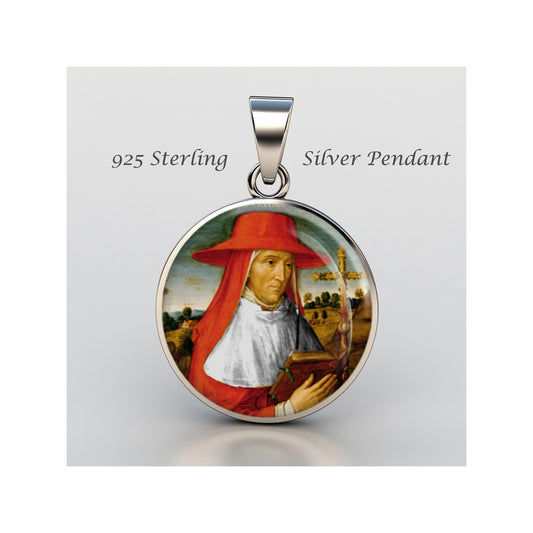 Saint Erasmus Of Formia Catholic sterling silver 925 Christian Medal Patron image 0