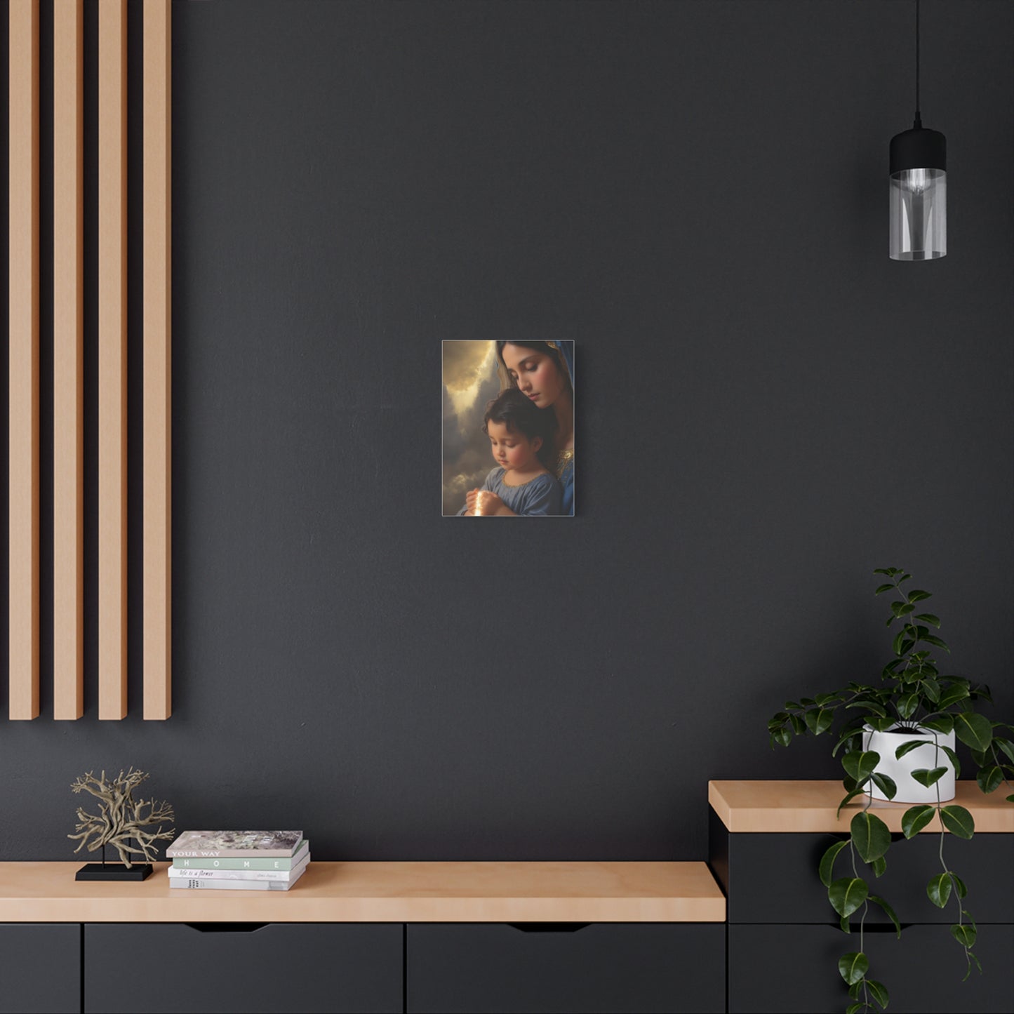 Mary and Baby Jesus Catholic Canvas Wall Art, Christian Decor