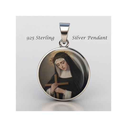 Saint Angela Of Foligno Religious Devotional sterling silver 925 Christian Medal Patron