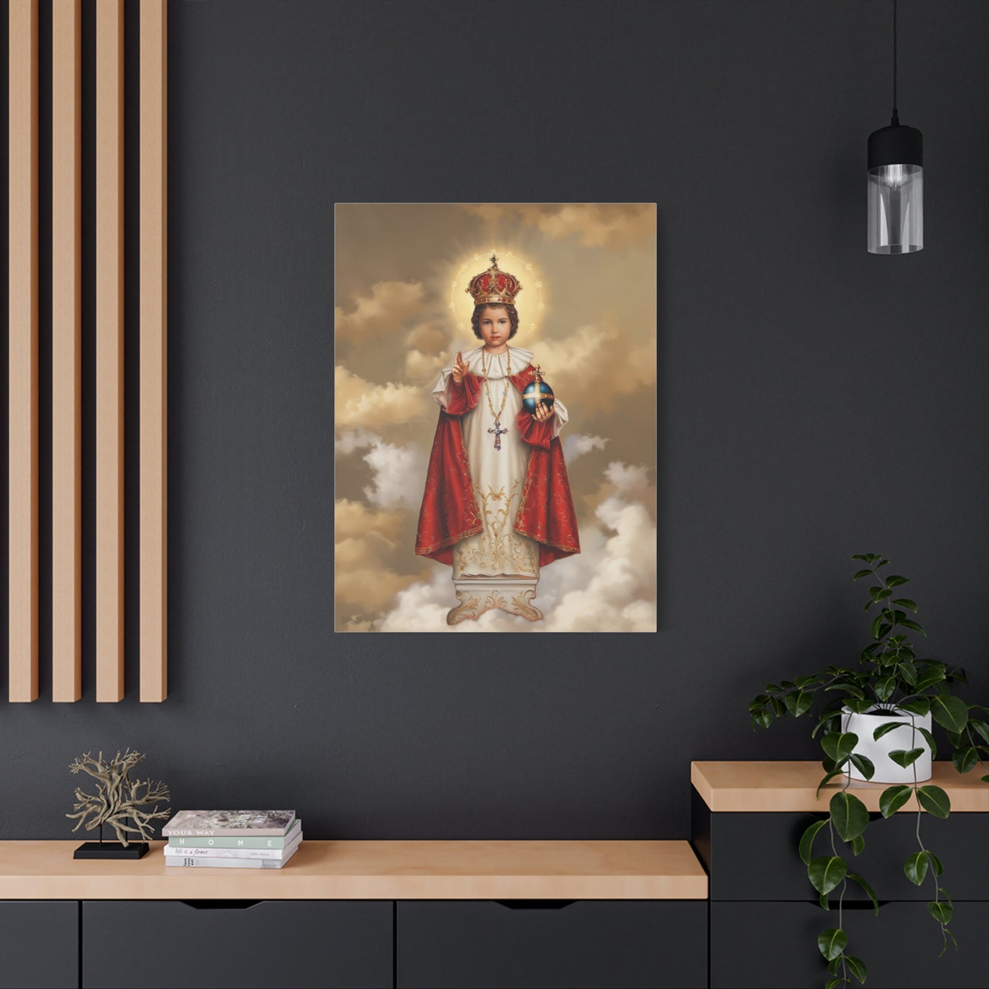 Infant Jesus of Prague Catholic Canvas Wall Art, Christian Decor