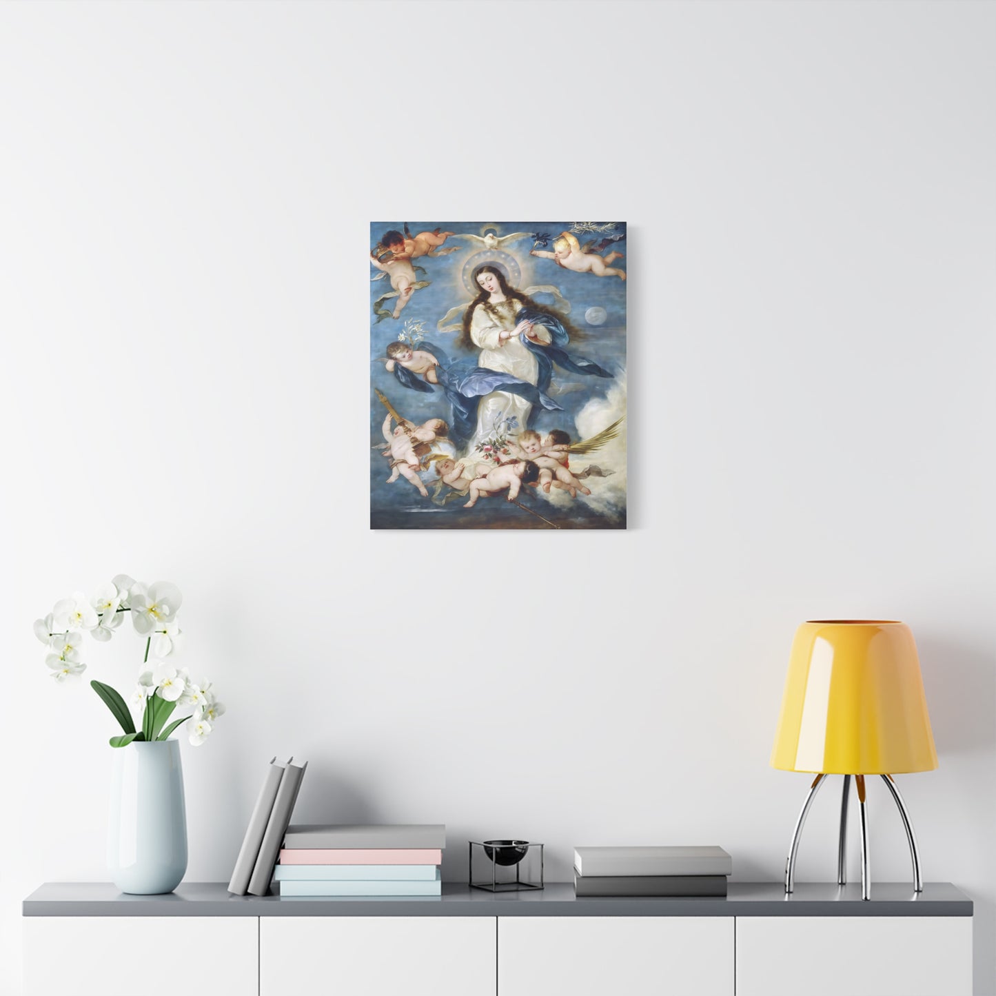 Ready To Hang - Mother Mary Immaculate Conception Catholic Canvas Wall Art, Christian Decor Our Lady