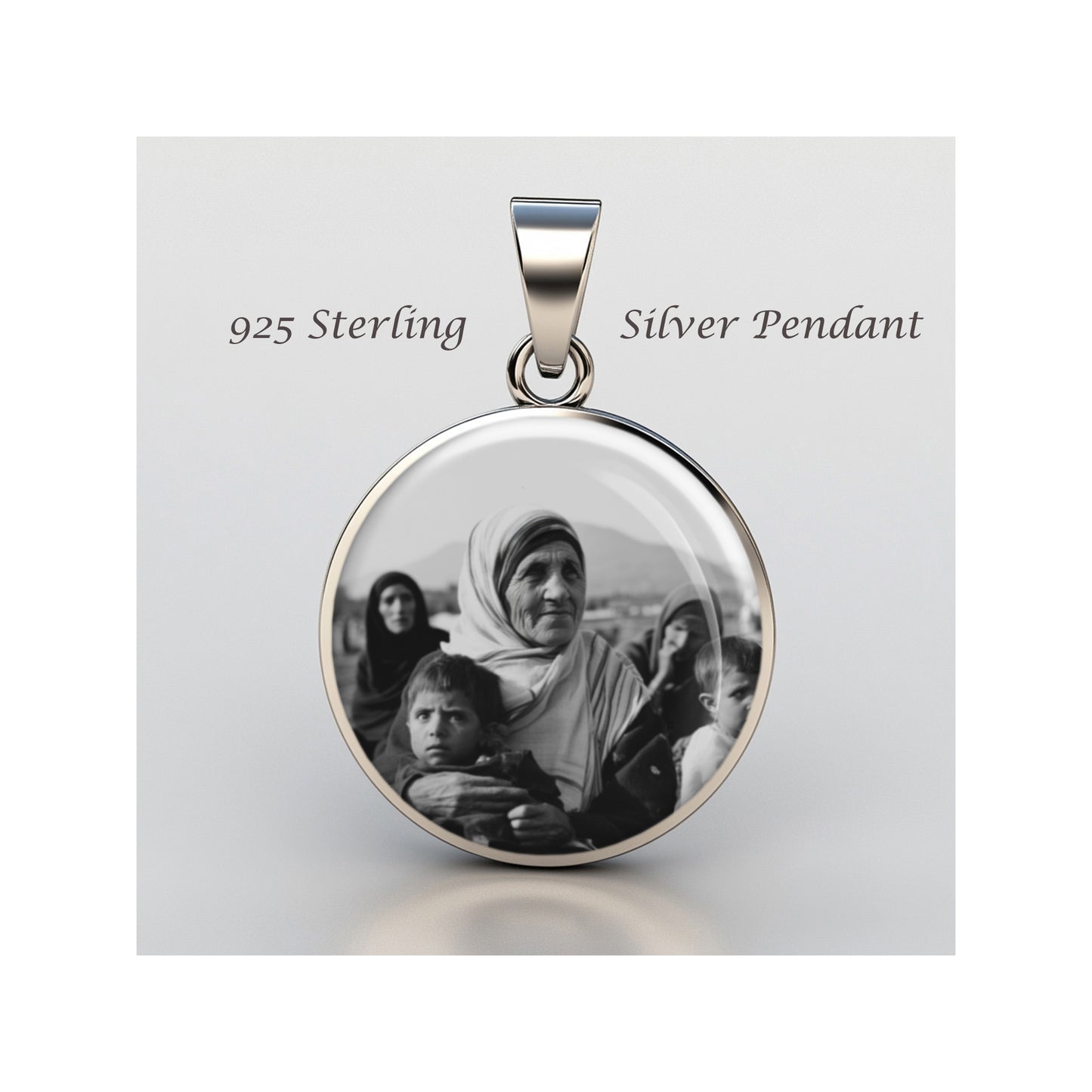 Saint Mother Teresa Catholic sterling silver 925 Christian Medal Patron Pendant image 0