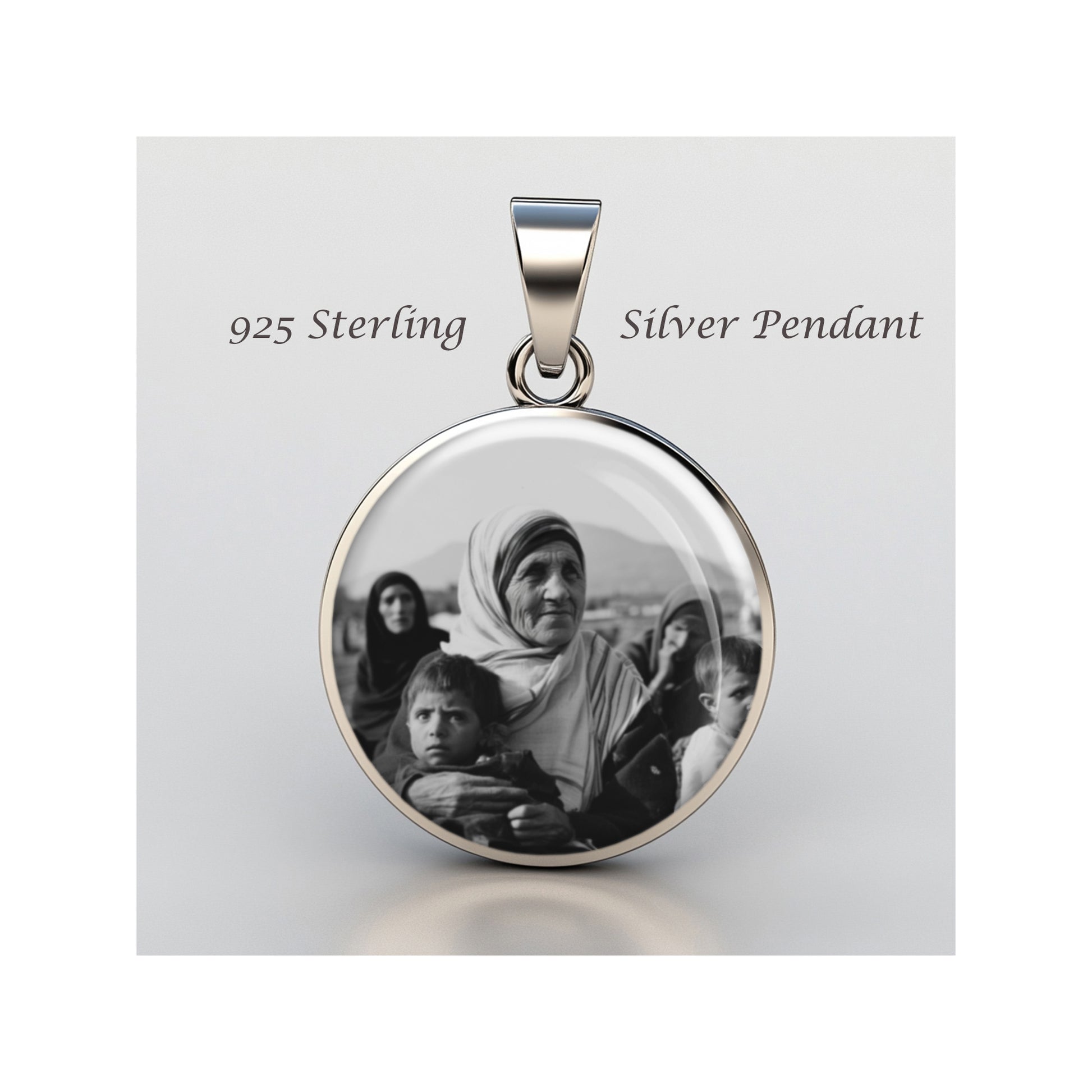 Saint Mother Teresa Catholic sterling silver 925 Christian Medal Patron Pendant image 0