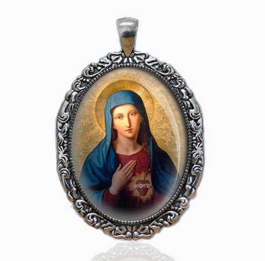 Immaculate Heart Mary  Religious Catholic Medal Pendant Jewelry Charm