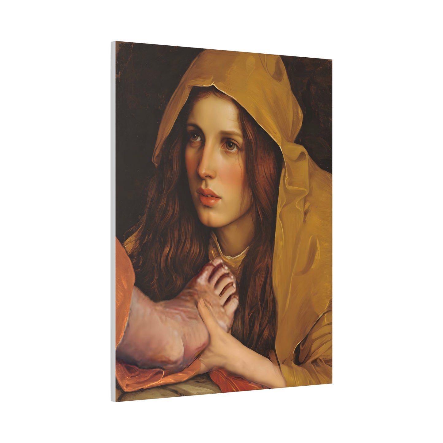 St. Mary Magdalene Anointing Jesus Feet Catholic Canvas Wall Art, Christian Decor