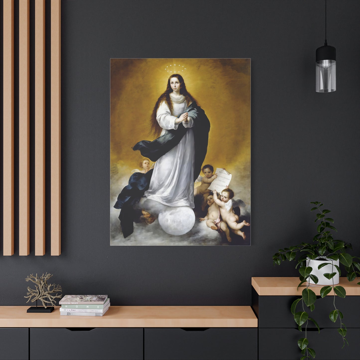 Ready To Hang - Mother Mary Immaculate Conception Catholic Canvas Wall Art, Christian Decor Ships from USA