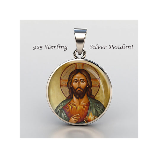 Saint Irenaeus Religious Devotional sterling silver 925 Christian Medal Patron Pendant