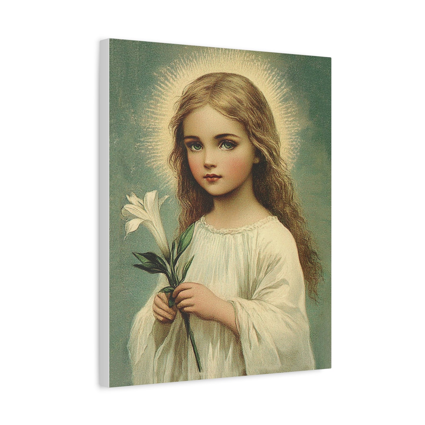 Child Mary Catholic Canvas Wall Art, Christian Decor