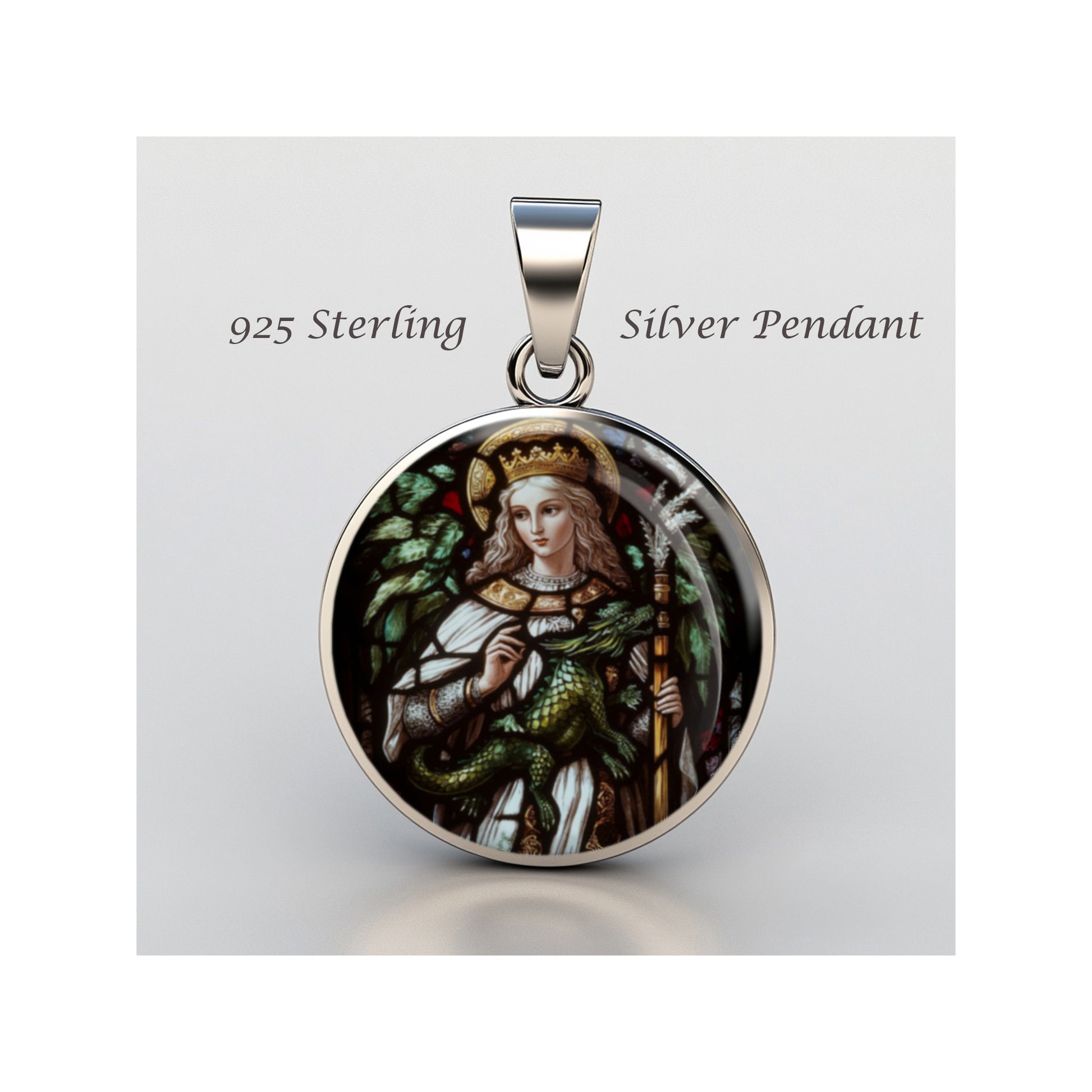 Saint Margaret Of Scotland Catholic sterling silver 925 Christian Medal Patron image 0