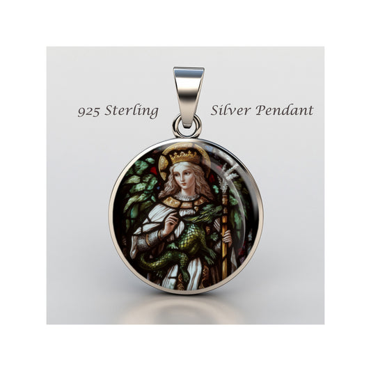 Saint Margaret Of Scotland Catholic sterling silver 925 Christian Medal Patron image 0